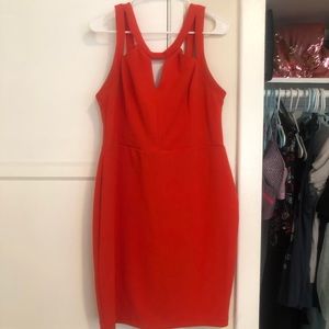 Sexy Plus Size Orange BISOU BISOU Cocktail Dress